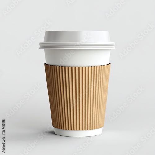 Wallpaper Mural Takeaway coffee cup on isolated white background minimalist art modern design focused view Torontodigital.ca