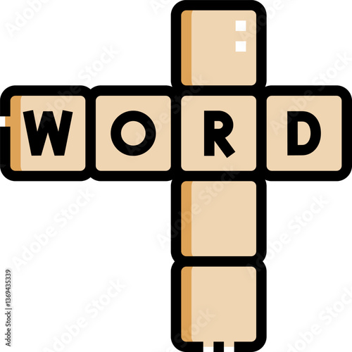 scrabble Illustration on a white background.