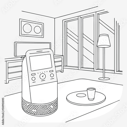 A futuristic smart home assistant device