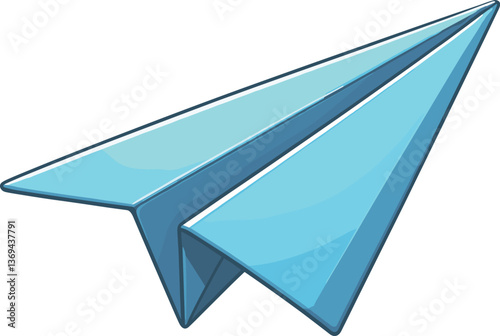 シンプルな青い紙飛行機のイラスト

