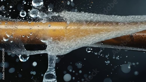 Burst Pipe with Water: Highlighting a cracked pipe with water bursting out. A visual representation of a burst pipe, capturing the raw power of the event and the immediate impact.