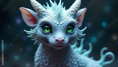 Obraz na płótnie A fierce dragon's face emerges from the shadows, its reptilian eyes gleaming with an intense, otherworldly glow
w salonie