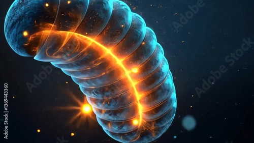 Glowing Blue Mitochondria Cell Energy Animation