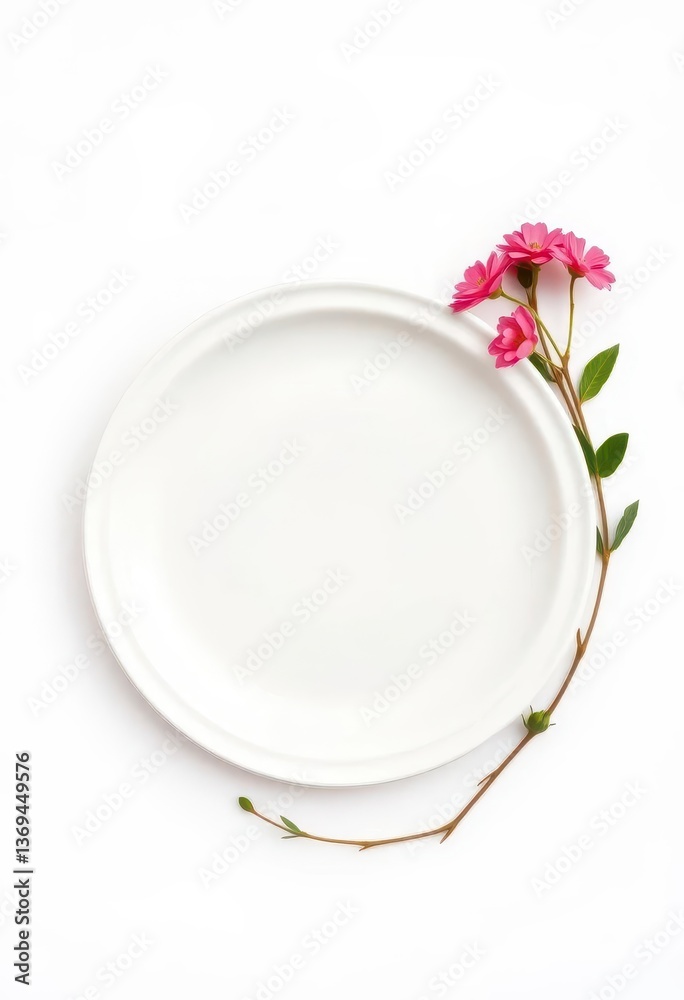 Clean, empty white ceramic plate on pure white background, shape, white Clean, empty white ceramic plate on pure white background, shape, white