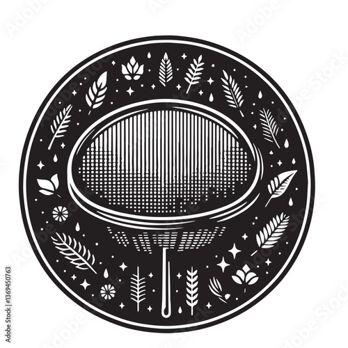 Black Color Whisk Silhouette Vector Illustration, Solid White Background