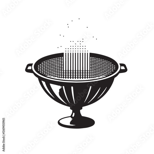 Black Color Whisk Silhouette Vector Illustration, Solid White Background
