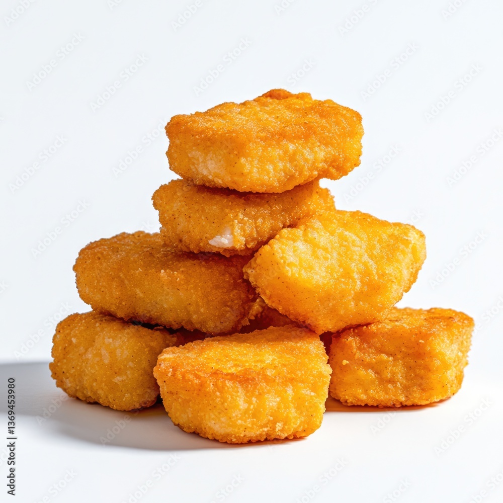 Golden chicken nuggets studio shot isolated view food photography crisp environment culinary concept Golden chicken nuggets studio shot isolated view food photography crisp environment culinary concept