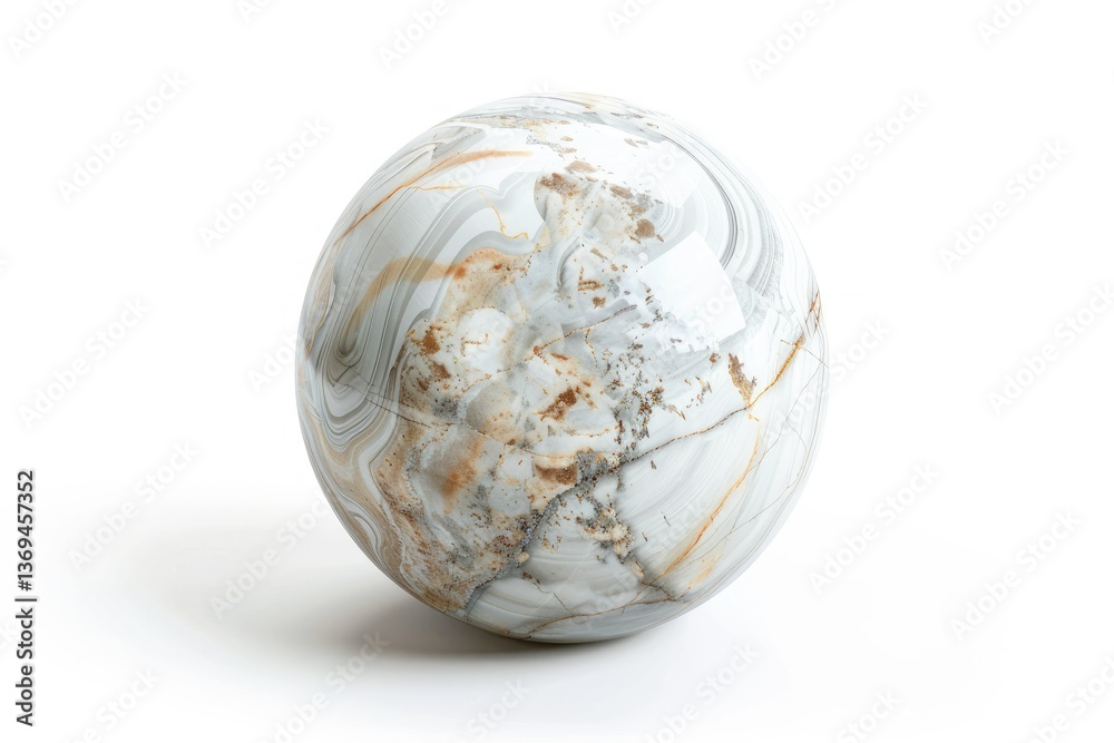 Detailed Color Image of Marble Isolated on White Background Detailed Color Image of Marble Isolated on White Background