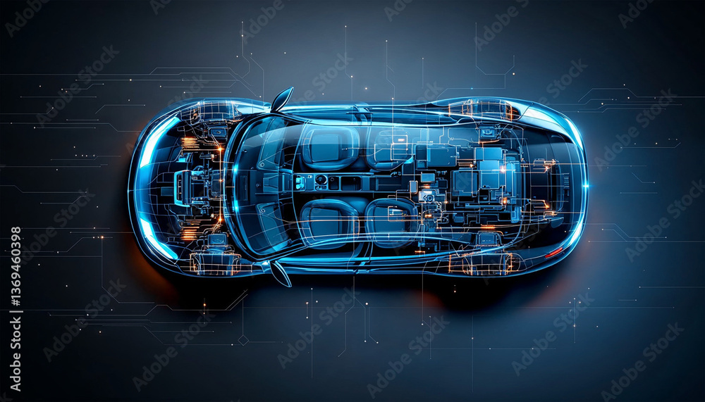 Naklejka premium futuristic glow line car sport