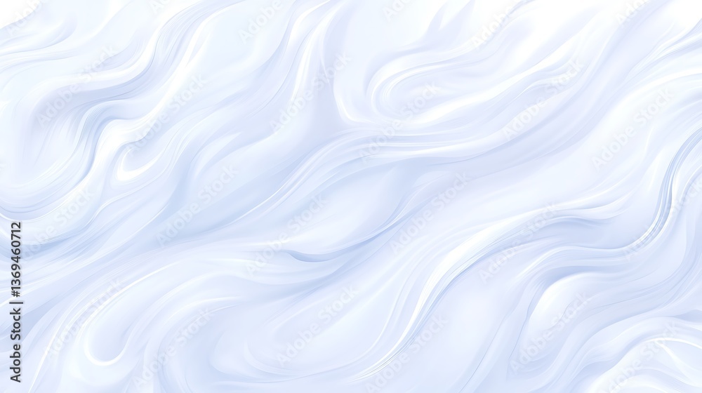 Obraz premium Abstract illustration featuring fluid swirling shapes in a white and blue hue