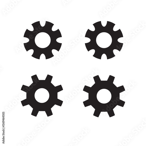 Set of gears and cogwheels icon illustration