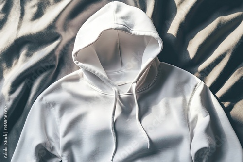 High Quality Picture of Top View Packed Up White Hoodie