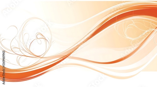 Elegant Abstract Wavy Lines And Swirls In Earth Tones