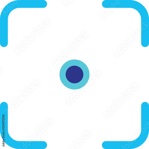 Target icon. Rectangle target icon. blue eyes closed