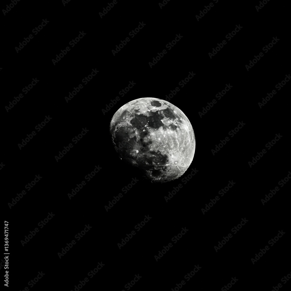 Naklejka premium A Beautiful Moon on black background 