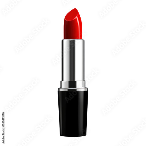 Classic Red Lipstick on transparent background