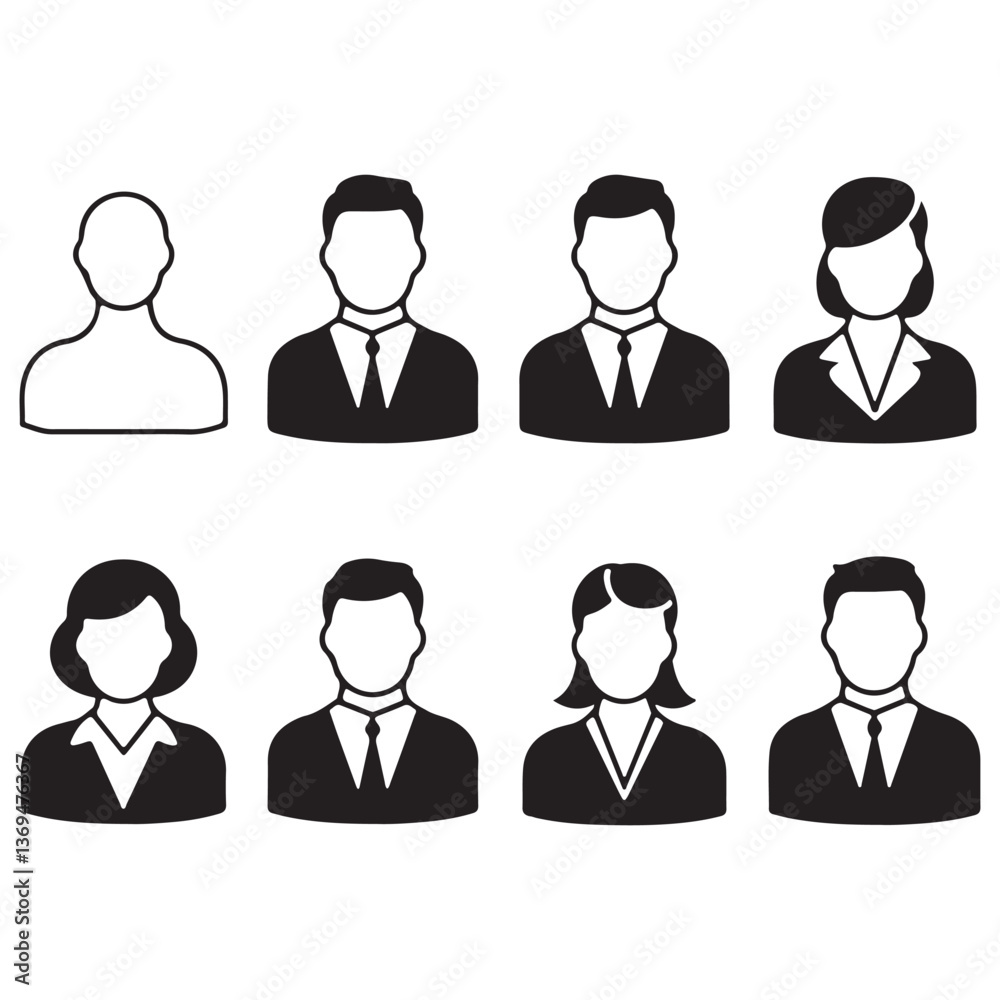 Different Human Figures The icons Simple Generic Human Shapes Different Human Figures The icons Simple Generic Human Shapes