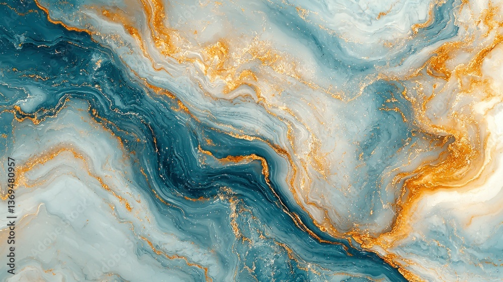 Fototapeta premium Abstract marbled pattern with gold flecks