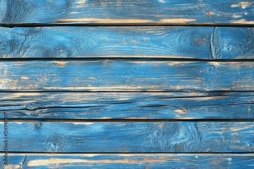 Detailed Color Image of Old Blue Wooden Board Beautiful Background