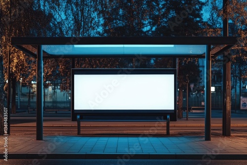 Flawless Picture of Blue Digital Touch Screen Bus Stop