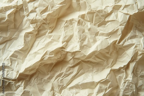 Ultra Hd Visual of Closeup Beige Crumpled Paper Background
