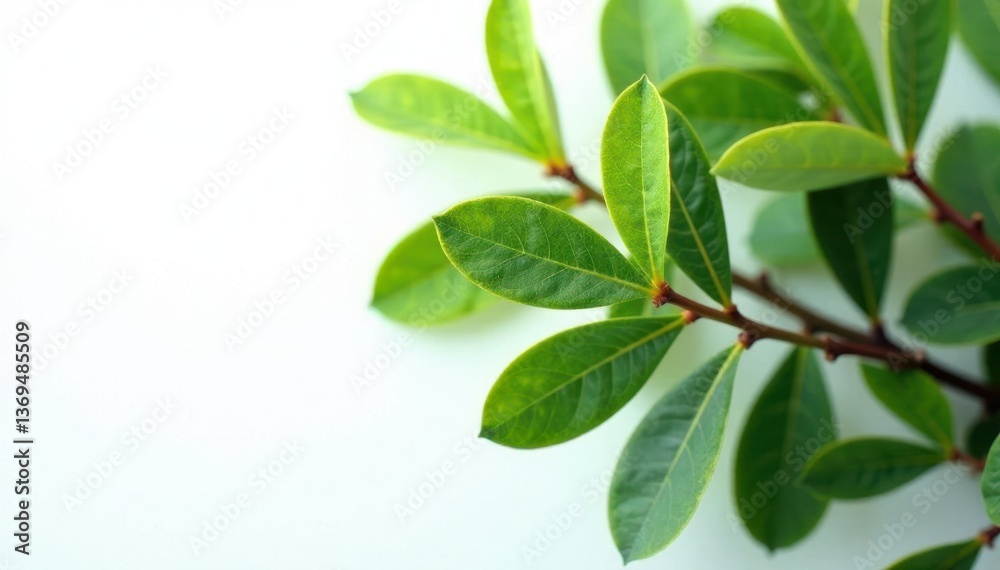 Foliage of a eucalyptus tree against a white background with subtle texture, green, Foliage of a eucalyptus tree against a white background with subtle texture, green,