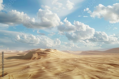 Vibrant Color Image of Sand Dunes and Sky on the Desert