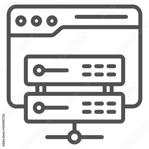 Web Hosting Outline Icon