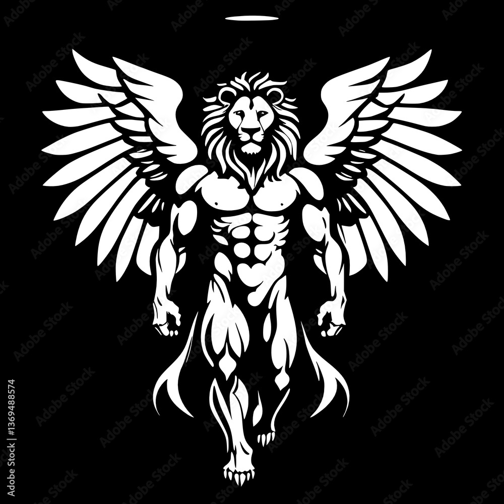 Obraz premium wings of the lion. illustration.