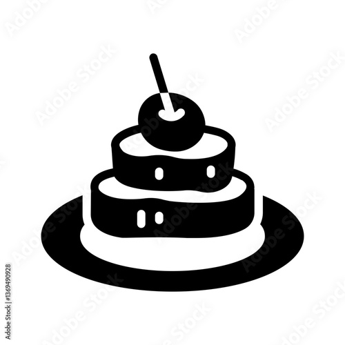 Vector solid black icon for Appetizers