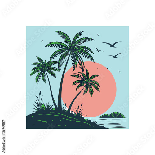 Palm-Lined Shores: A Coastal Dreamscape