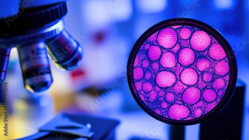 Close-up of a microscope slide revealing parasitic organisms under high magnification, showcasing detailed biological research and scientific study in a laboratory setting.
