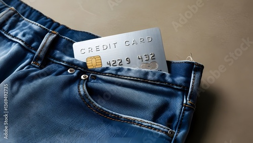 Credit Card in Denim Jeans Pocket