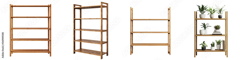 Versatile wooden shelving units for organizing and displaying items at home in a modern minimalist style Versatile wooden shelving units for organizing and displaying items at home in a modern minimalist style