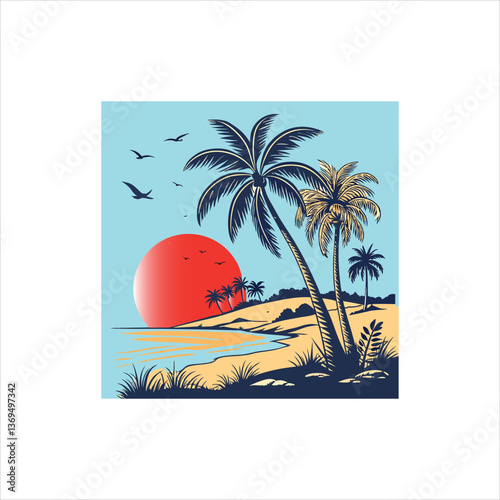 Palm-Lined Shores: A Coastal Dreamscape