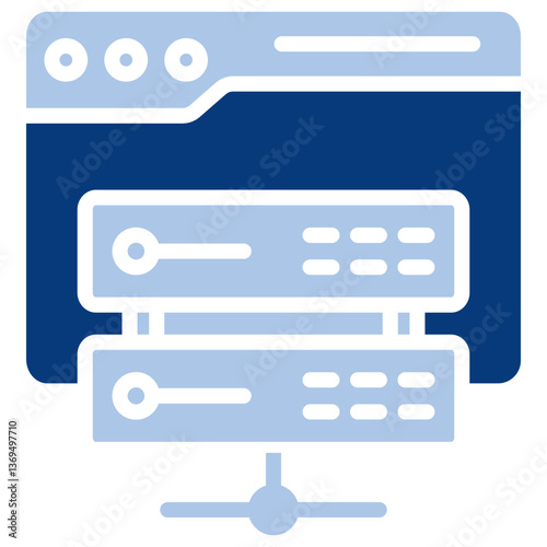 Web Hosting Flat Blue Icon