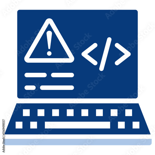 Web Error Flat Blue Icon