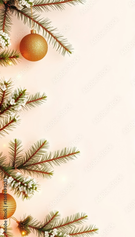 Obraz premium Elegant golden Christmas texture on crisp white background, premium, abstract, background