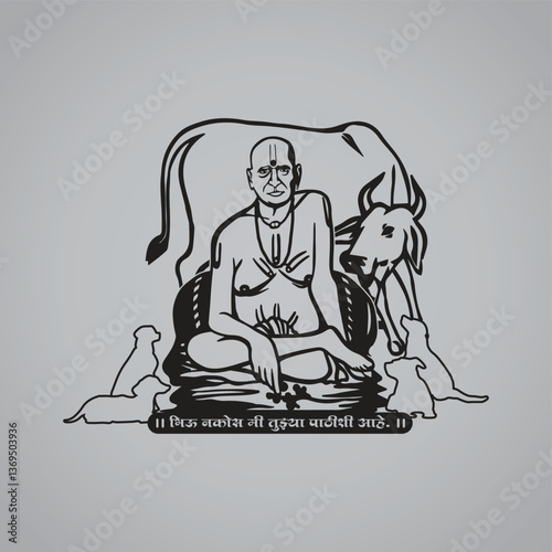 Swami Samarth Vector Art 
A divine and spiritually uplifting Swami Samarth design, depicting the revered saint of Akkalkot, known for his miracles, wisdom, and blessings