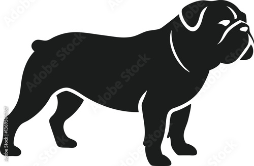 bulldog silhouette vector, bull dog vector isolated 