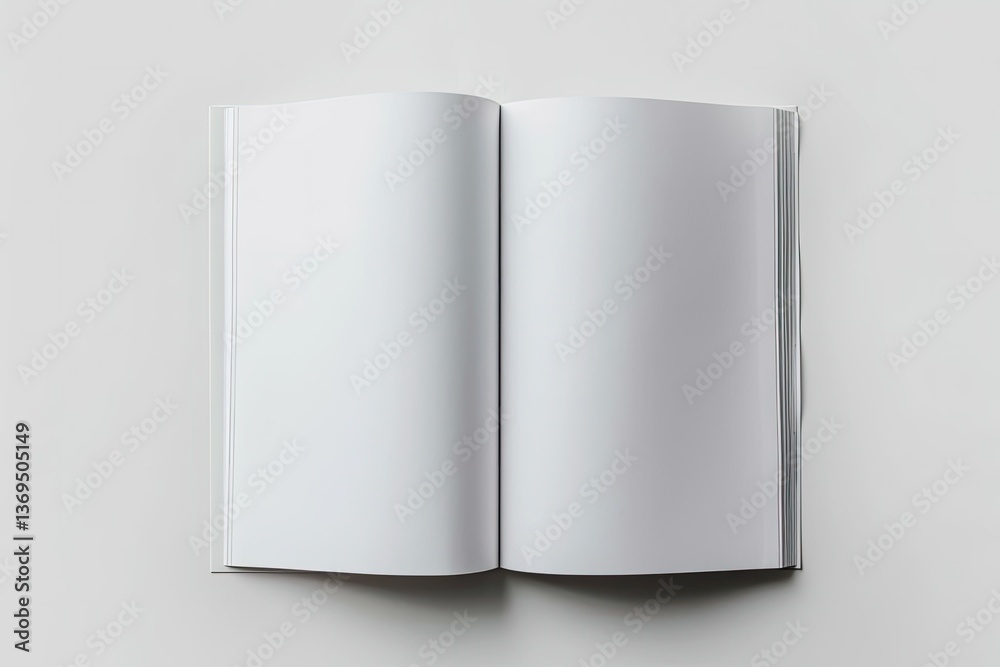 High Resolution Picture of Top View Mockup Magazine with White Background High Resolution Picture of Top View Mockup Magazine with White Background