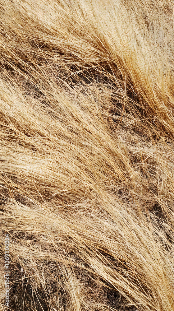 Fototapeta premium Golden Grass Meadow: A Textured Landscape