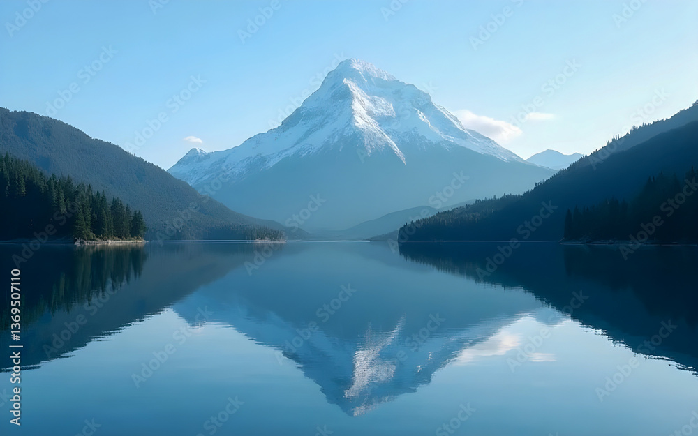 Fototapeta premium mountain lake reflection