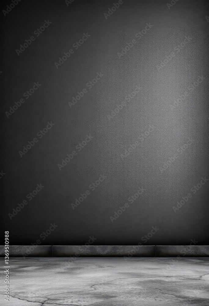 Dark, textured concrete wall and floor seamless background, interior, cold, shadow Dark, textured concrete wall and floor seamless background, interior, cold, shadow