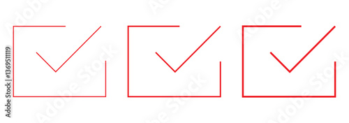 Round checkbox and square checkbox icon set. Vector.