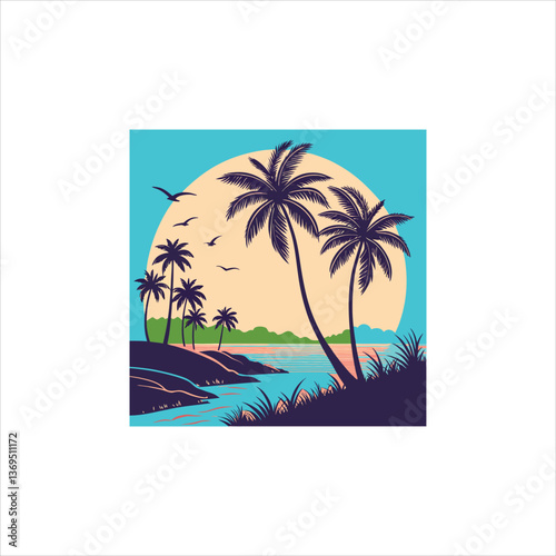 Palm-Lined Shores: A Coastal Dreamscape