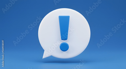 Blue Speech Bubble with Exclamation Mark