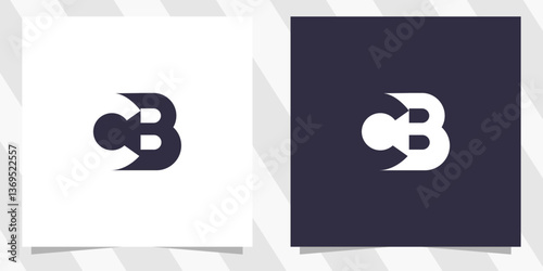 letter cb bc logo design vector