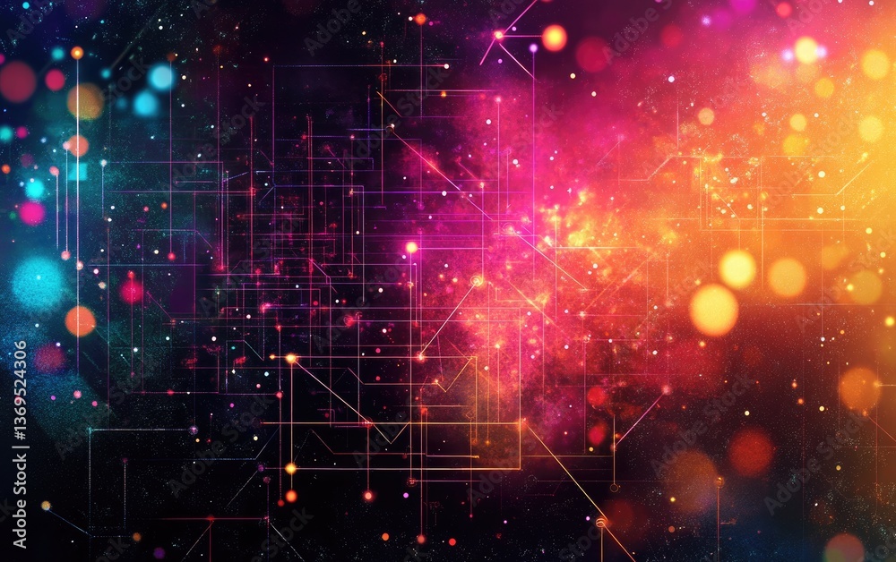 Fototapeta premium A bright, glowing star explosion in a night sky, a vector design for holiday celebration