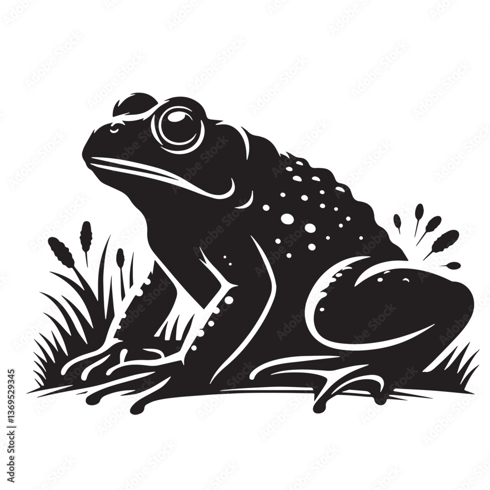 Naklejka premium Black Salamander Silhouette Vector, High Quality Illustration on White Background